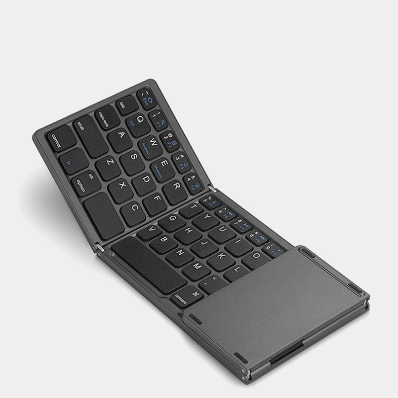 iMice Portable Twice Folding Bluetooth Keyboard BT Wireless Foldable Touchpad Keypad for IOS/Android/Windows ipad Travel Keypad