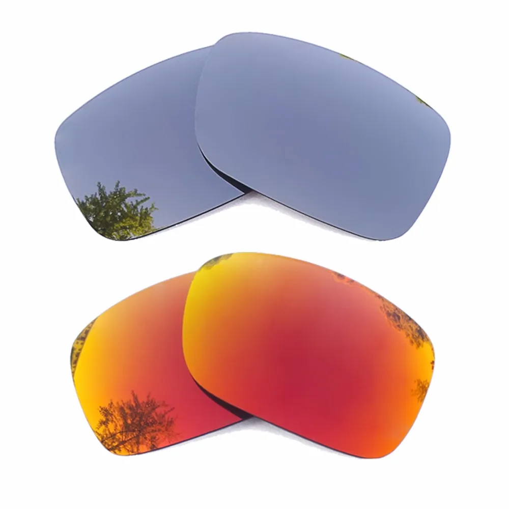 

Silver Mirrored & Orange Red Mirrored Polarized Replacement Lenses for Crankcase Frame 100% UVA & UVB