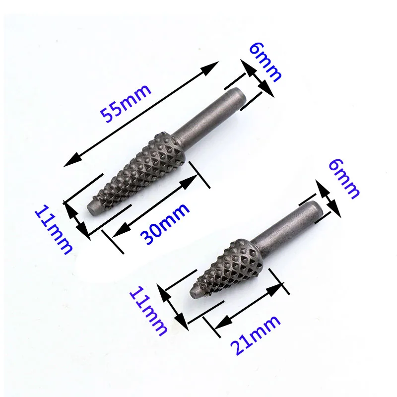 Stücke 6mm Schaft Dreh Grat Holz Raspel Datei Bohrer Set Für Holzbearbeitung Profilierte Holz Carving Werkzeuge Präge Rotierenden messer