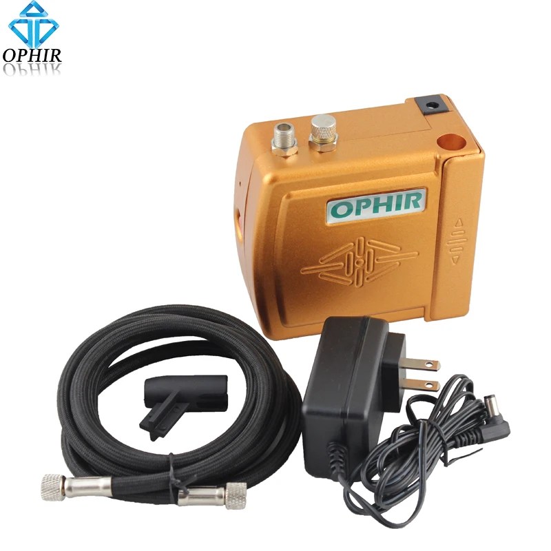 OPHIR 12 โวลต์ DC Mini Air Compressor สำหรับ Airbrush ชุด Airbrushing งานอดิเรกเครื่องสำอางชั่วคราว Tattoo Body Paint Cake_AC003