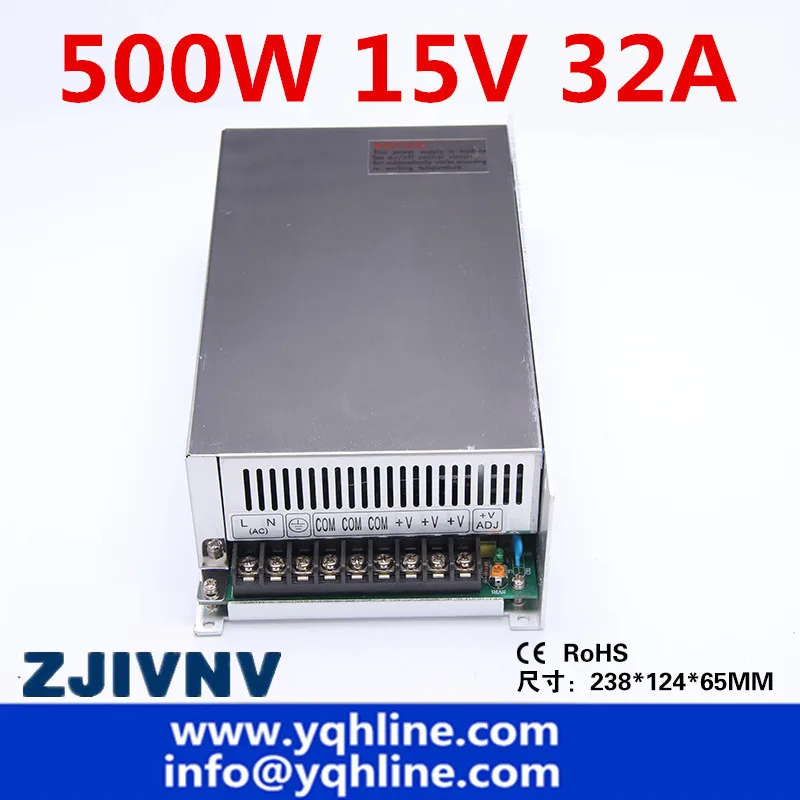 

500w 15v 32a programmable switching power supply ac-dc single output SMPS suit LED ight CCTV Camera and industrial (s-500-15)