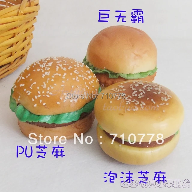 

5pcs real touch big mac Artificial fake food hamburge bread food model