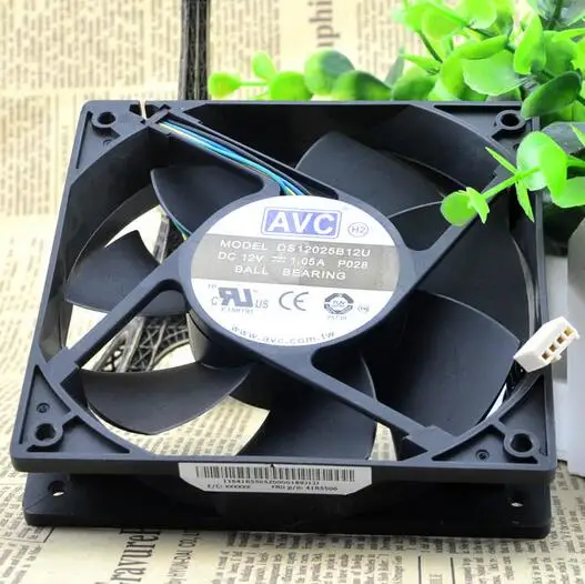 오리지널 AVC DS12025B12U 12CM 120*120*25 12V 1.05A 4 핀 PWM, 지능형 속도 조절 팬