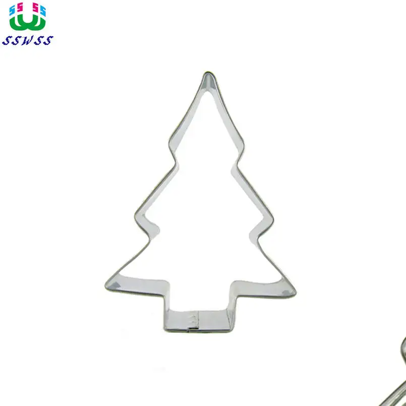 Christmas Tree Cookie Cutter Biscuit Press Stamp Embosser Sugar Pasty Cake DIY Baking Mould restaurant Accesorios Baking tools