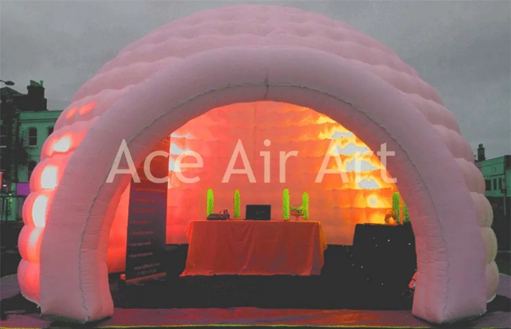 Transparent Inflatable igloo Dome for Promotion, Colorful Lighting for France