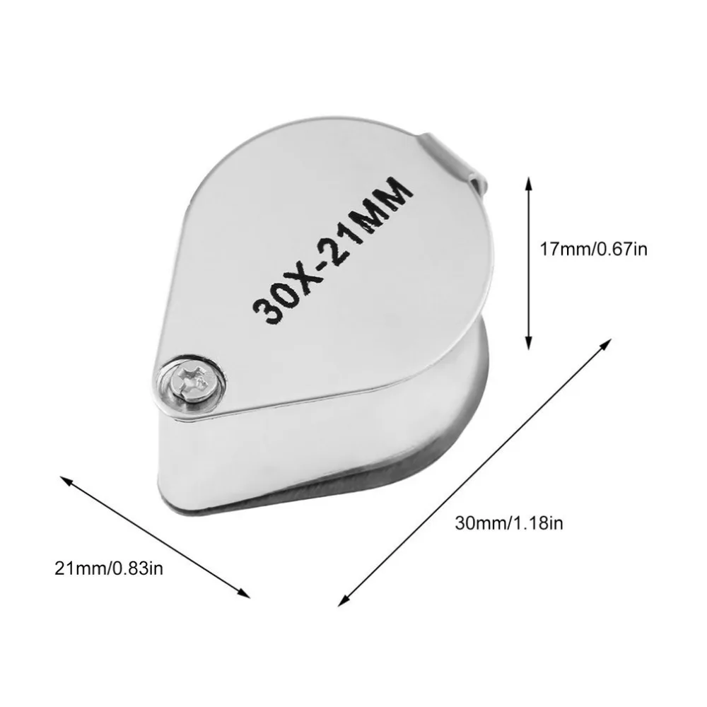 Draagbare Opvouwbare Diamant Juwelier Eye Loupe Lupa Sieraden Loupe Lus 30x Verlicht Vergrootglas Juweliers Gereedschap