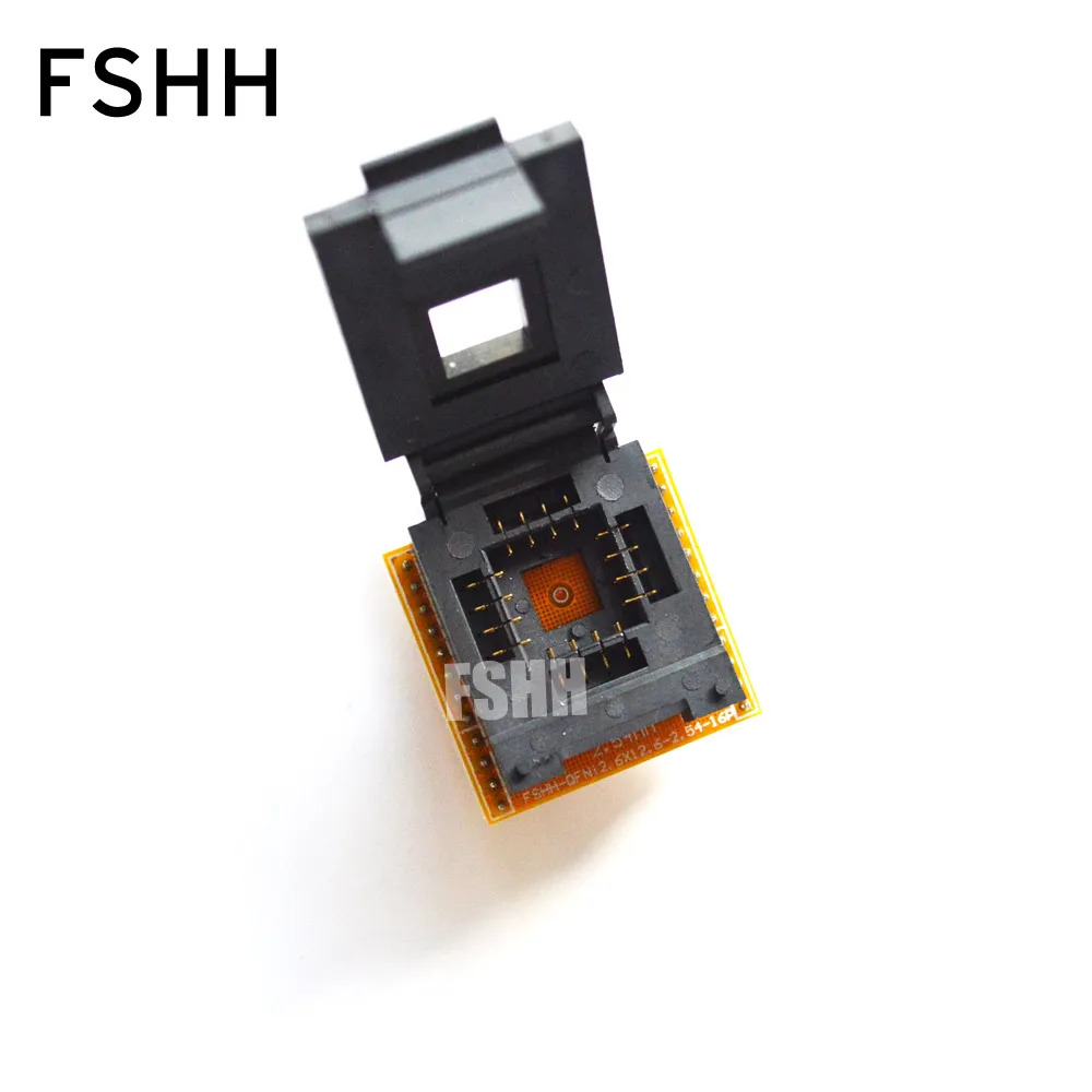 FSHH QFN16 to DIP16 Programmer adapter WSON16 UDFN16 MLF16 ic test socket Size=12.6mmx12.6mm Pin pitch=2.54mm