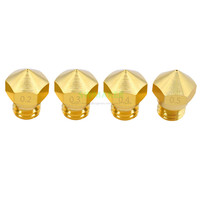 4pcs brass MK10 Nozzle Upgrade Wanhao Duplicator 4S, 4X, i3 0.2mm 0.3mm 0.4mm 0.5mm 0.6mm 0.8mm 1.0mm