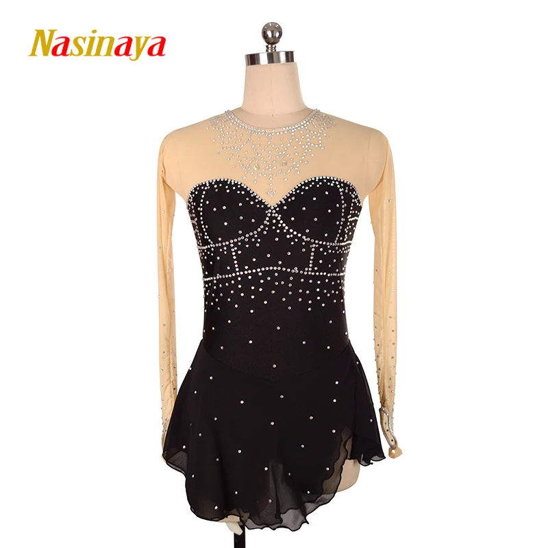 Girls' Gymnastics Dance Stage Skating AB Shiny Rhinestone Dress Figure Skating Competition Children's Clothing Customization