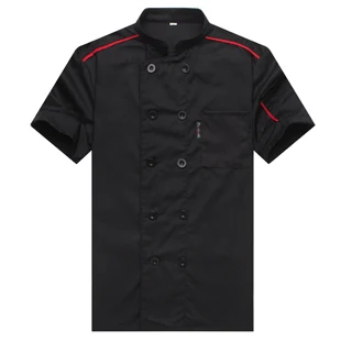 Ropa de trabajo de manga corta para Chef, uniforme de trabajo para Hotel y restaurante, Tops de cocina de alta calidad