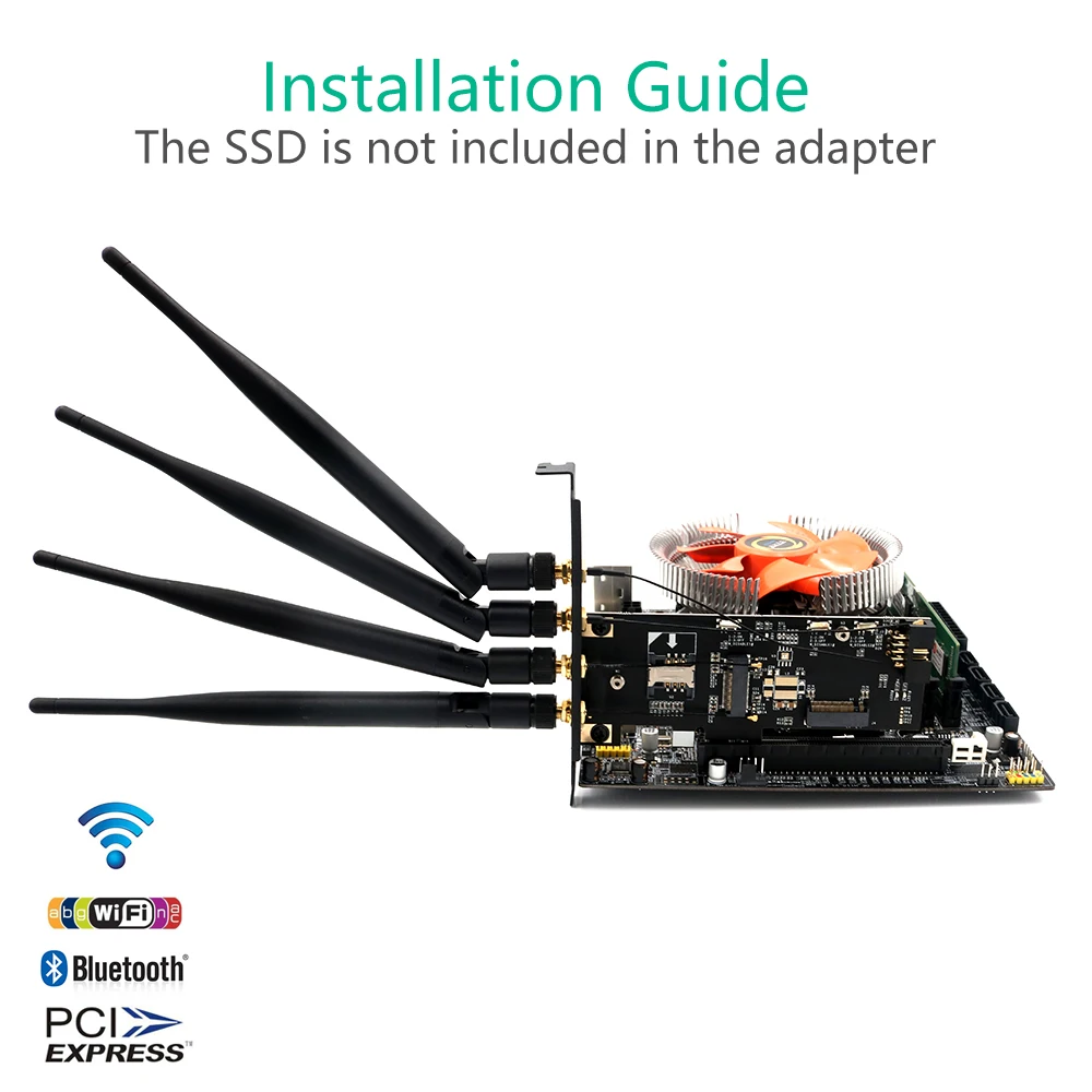 Imagem -02 - Ngff M.2 Chave a para Pci-e x1 Adaptador para Wi-fi e Cartão Bluetooth Adpater Pcie x1 Cartão Wi-fi Pci-e Adpater