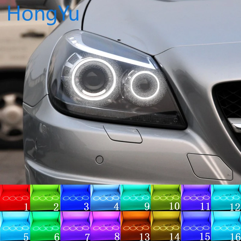 Multi-color RGB LED Angel Eyes  Ring Eye DRL RF Remote Control for Mercedes Benz SLK55 SLK250 SLK350 2012 - 2015 Accessories