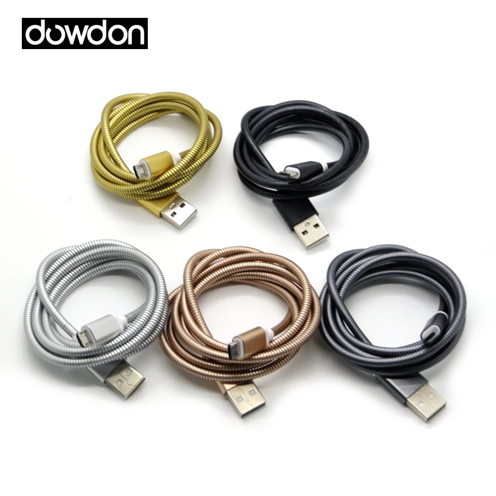 1M Stainless Steel Metal Micro USB Cable Data Cable for Samsung