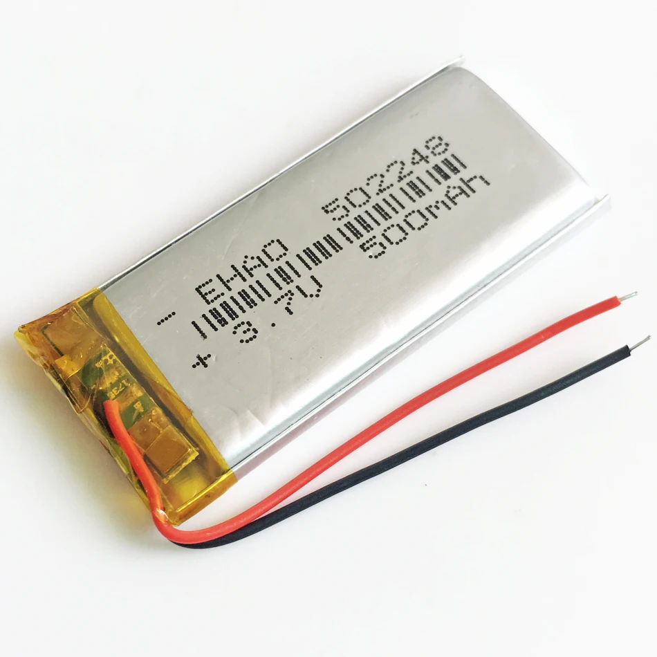 3.7V 500mAh Lithium Polymer LiPo Rechargeable battery 502248 Li cells For Mp3 GPS PSP Vedio Game bluetooth smart watch Tachograp