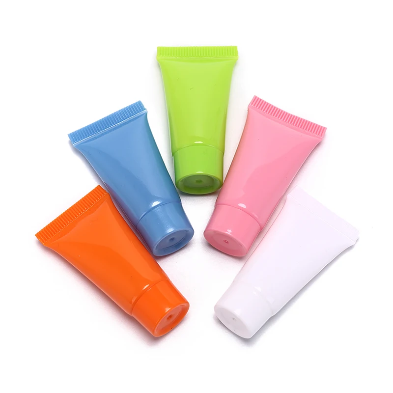 5pcs Emulsion Cream Packaging Cosmetic Soft Tube plastic Lotion Containers Empty Makeup squeeze tube Refilable Bottles 10ml