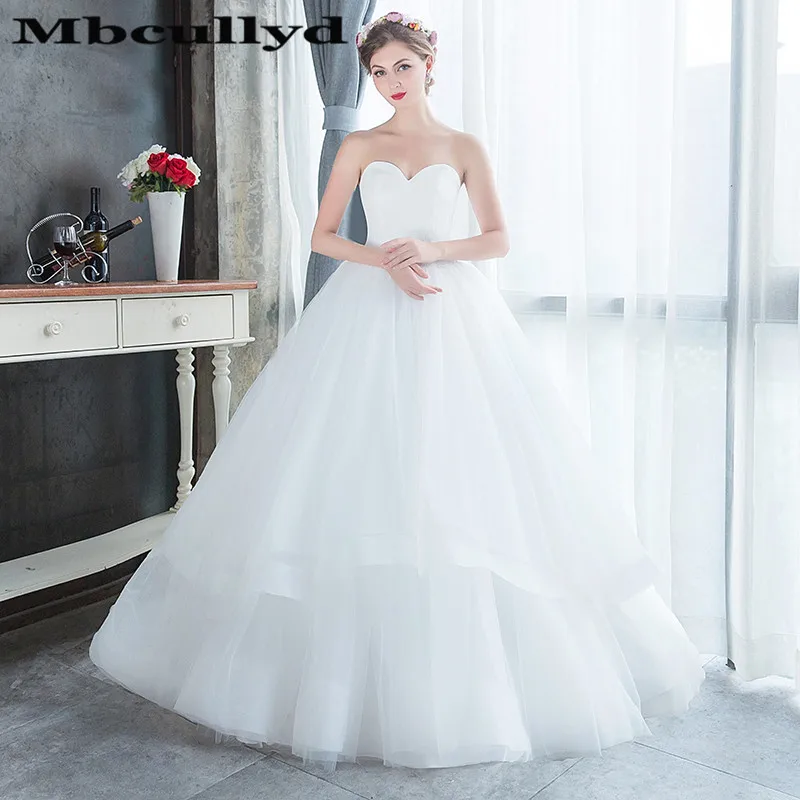 Mbcully Dubai Arabic Lace Ball Gown Wedding Dresses Bridal Gowns 2020 Romantic Sweetheart Long Floor Length vestidos de noiva