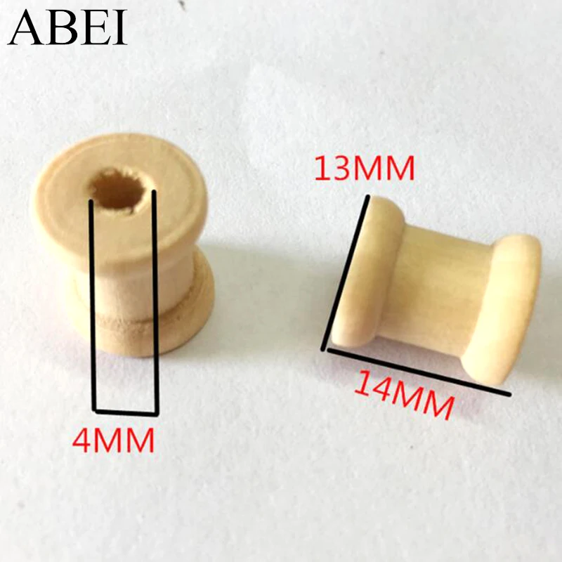 10/20/50pcs 14*13MM Mini Small Wooden Spool for Thread String Rolling Wire Bobbin Sewing Tools DIY Needlework Accessories