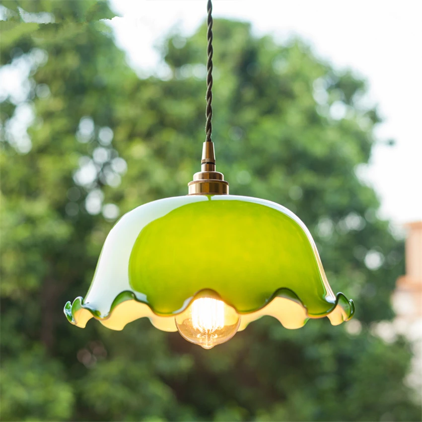 الشمال الحديثة قلادة أضواء خمر مطعم النحاس الزجاج داخلي LED حانة المطبخ مقهى غرفة نوم غرفة المعيشة مصابيح Led تركيبات