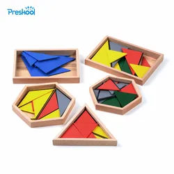 Family Version Baby Toy Montessori Constructive Triangles With 5 Boxes Early Childhood Education Preschool Training Toys