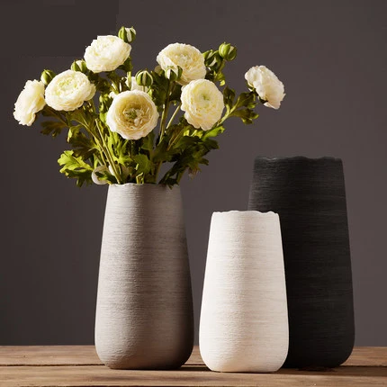 

Modern minimalist ceramic flower vase European creative living room white flower Nordic home decoration ornaments