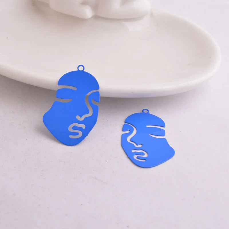 50 Stück AB5101 20mm*29mm Gesichtsmasken-Anhänger Gesichtsform-Artikel Anhänger DIY Ohrringe Schmuck – Detail 6