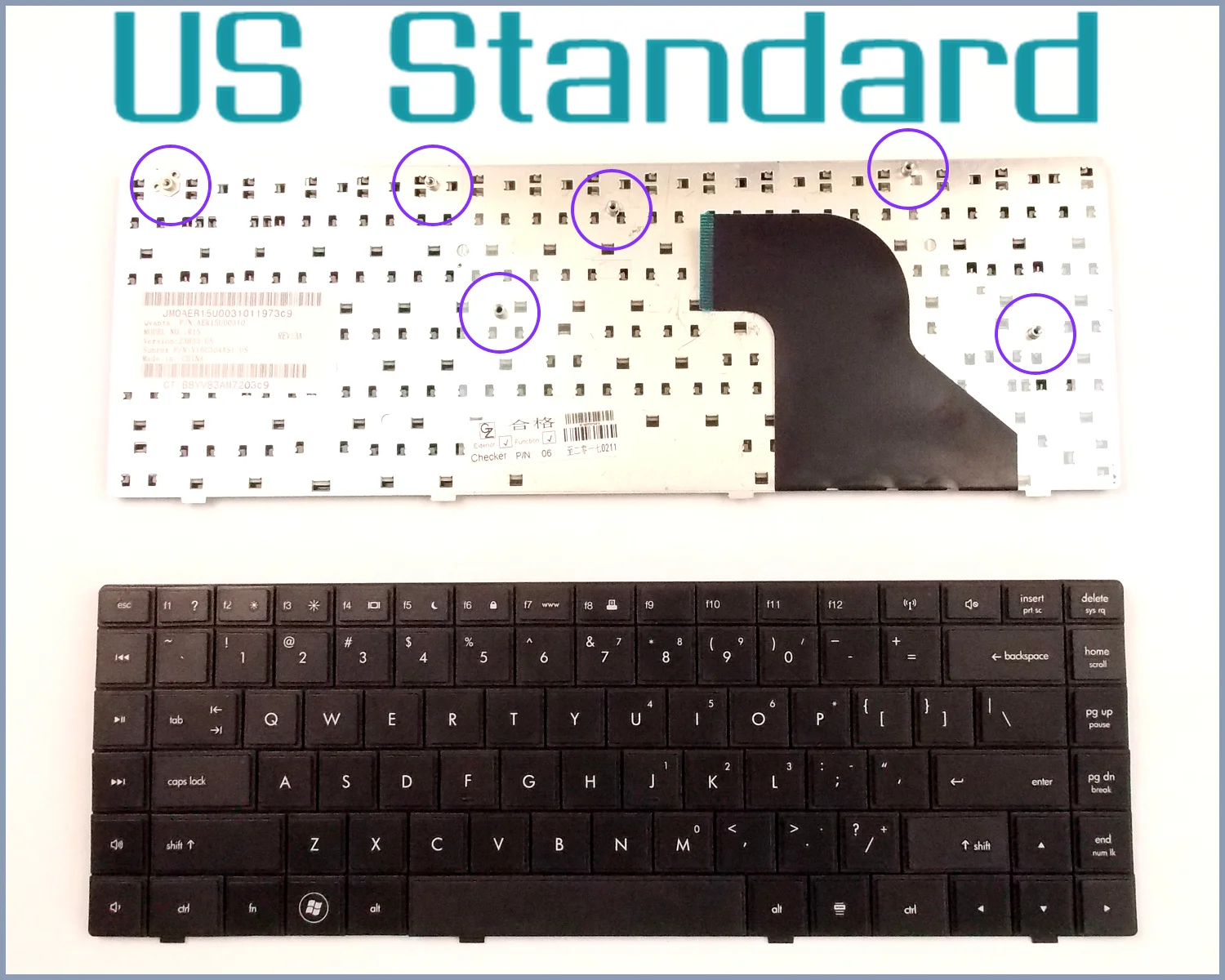 

Английская версия клавиатуры для ноутбука HP/Compaq 605814-DW1 606129-DW1 606129-B31 15,6 дюймов
