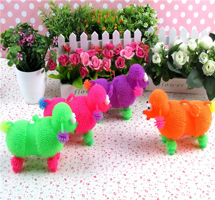 Poodles bola de ventilação o filhote de cachorro flash luz crianças virar brinquedos de software de descompressão 2021