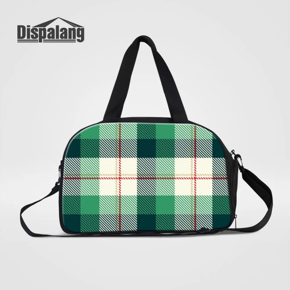 

Dispalang Mens Travel Bag Stripe Plaid Print Womens Hand Handbags Large Travel Duffel Bags Business trip Shoulder Crossbody Bags