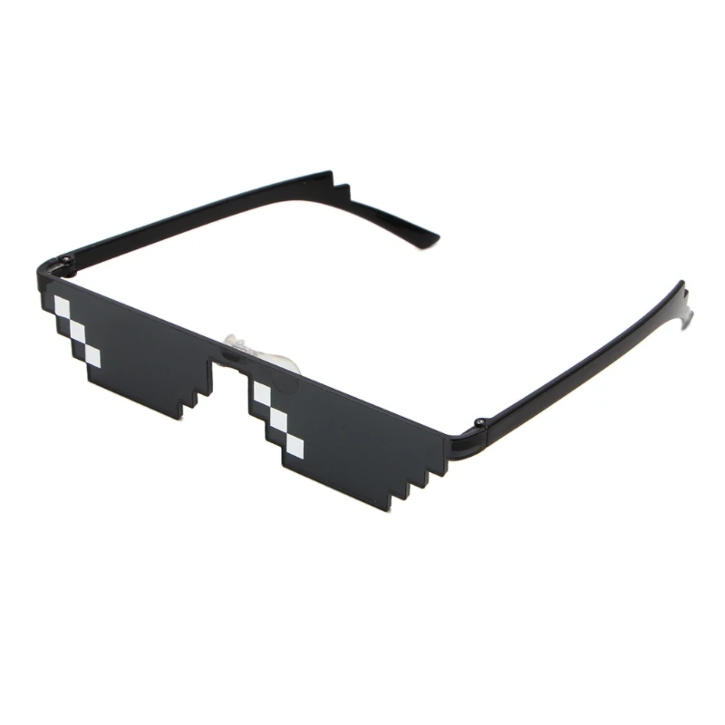 Novelty Chic Cool 3 Bit Pixelated Sunglasses Mosaic Pixel Glasses Eyeglasses Frames Unisex New Black