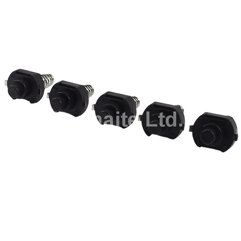 OMTEN PBS101FT 16mm(L) 12.8mm(W) x 10mm(H) LED Flashlight Clicky Switch - Black (5 pcs)
