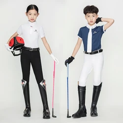 Children's equestrian trousers  breathable elastic fabric