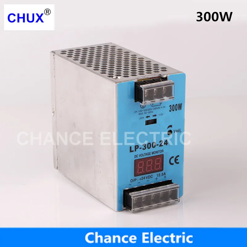 

24V 12V digital display Switching Power Supply 300W Mini size Din Rail Single Output 100-240V input LP.300W Power Suppliers