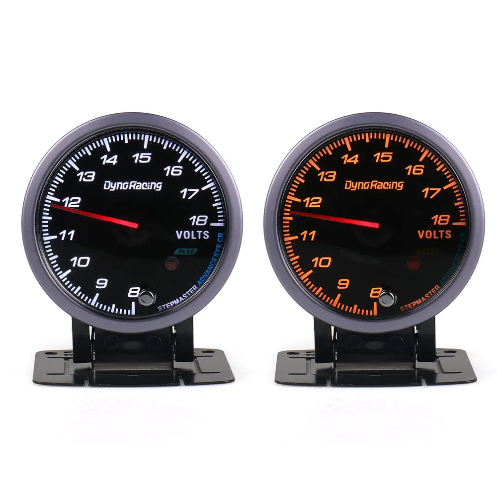 

Car 60MM 8-18V Voltage gauge Black Face Dynoracing Voltmeter with Amber & White Lighting Car meter BX101483
