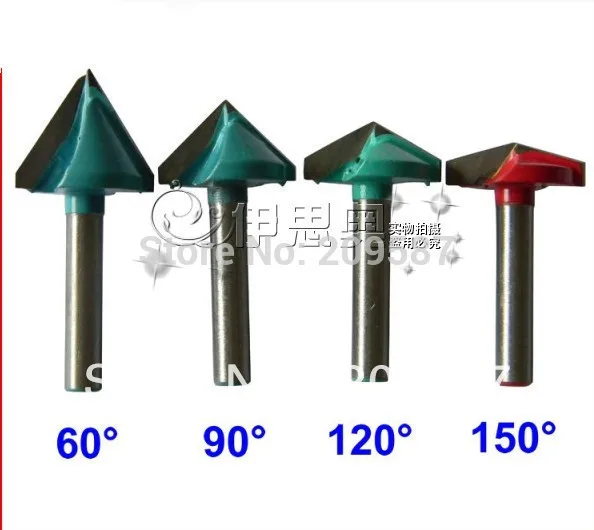 6x32x90 degree CNC Router Bits, Wood Engraving Tools on 3D Carving Cutting Machine