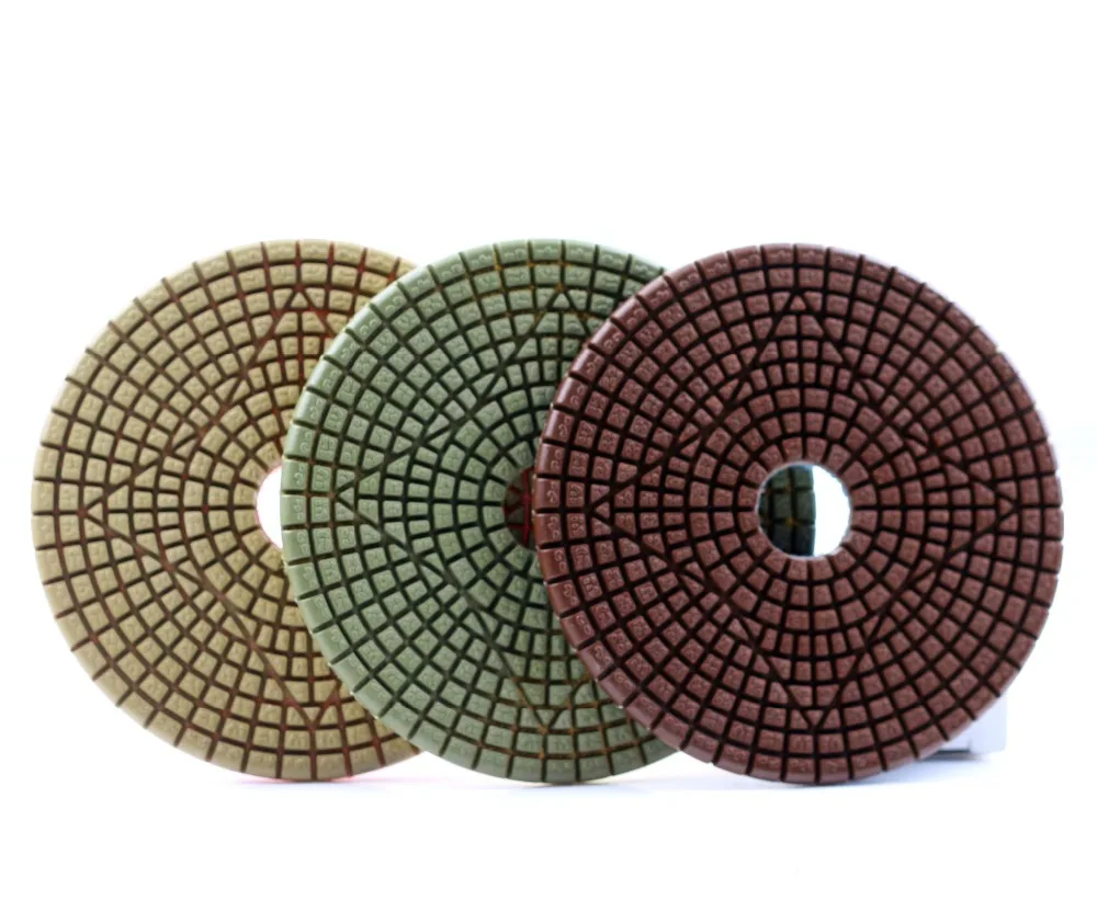 DC-RW3PP02 D100mm flexible wet 3 step polishing pads for stone