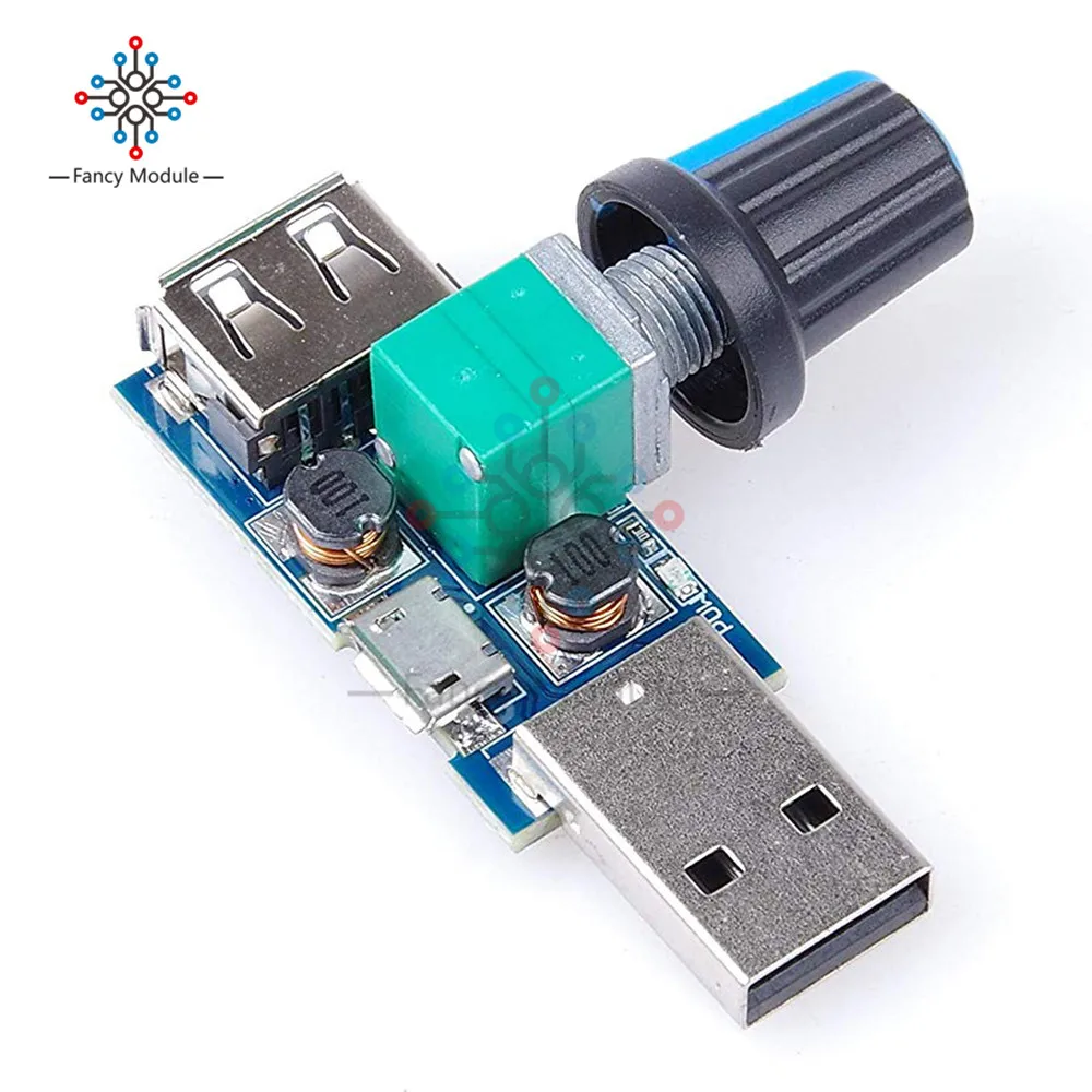 Dc 5V Micro Usb Fan Gouverneur Wind Speed Controller Air Volume Regulator Cooling Mute Multifunctionele Ruisonderdrukking Schakelaar Module