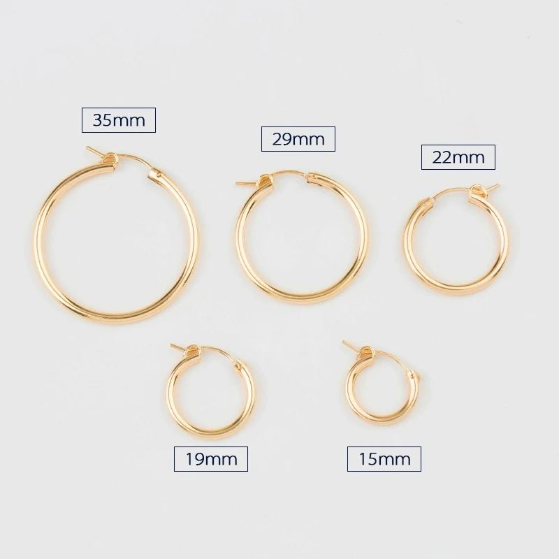 A pair 14K gold filled earring hooks 15mm/19mm/22mm/29mm/35mm gold filled Clip Earrings for DIY earring making jewelry findings