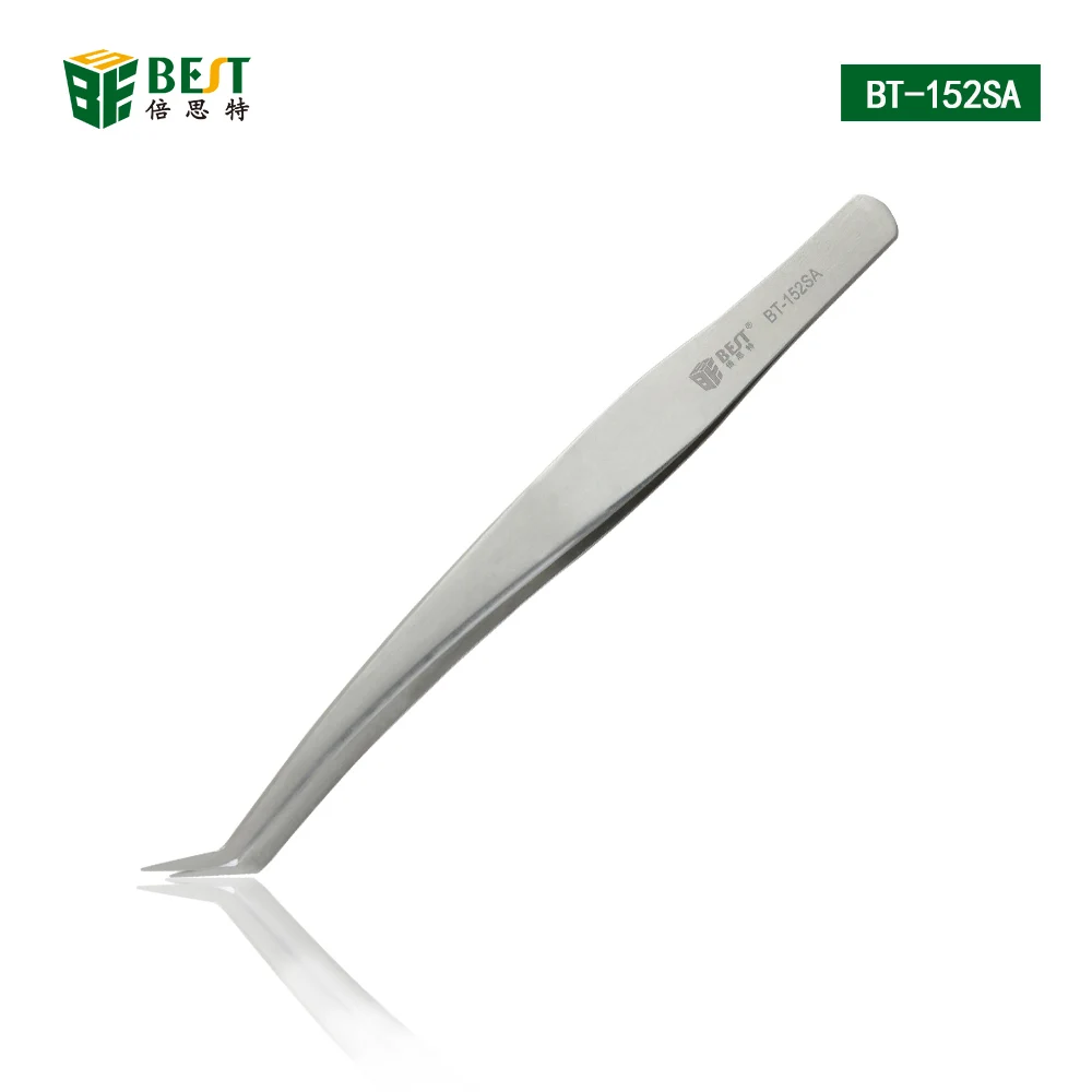 BST-152SA 100% brand Stainless Steel anti-static eyelash tweezers superhard Eyelash Extension tool Best Quality Tweezer