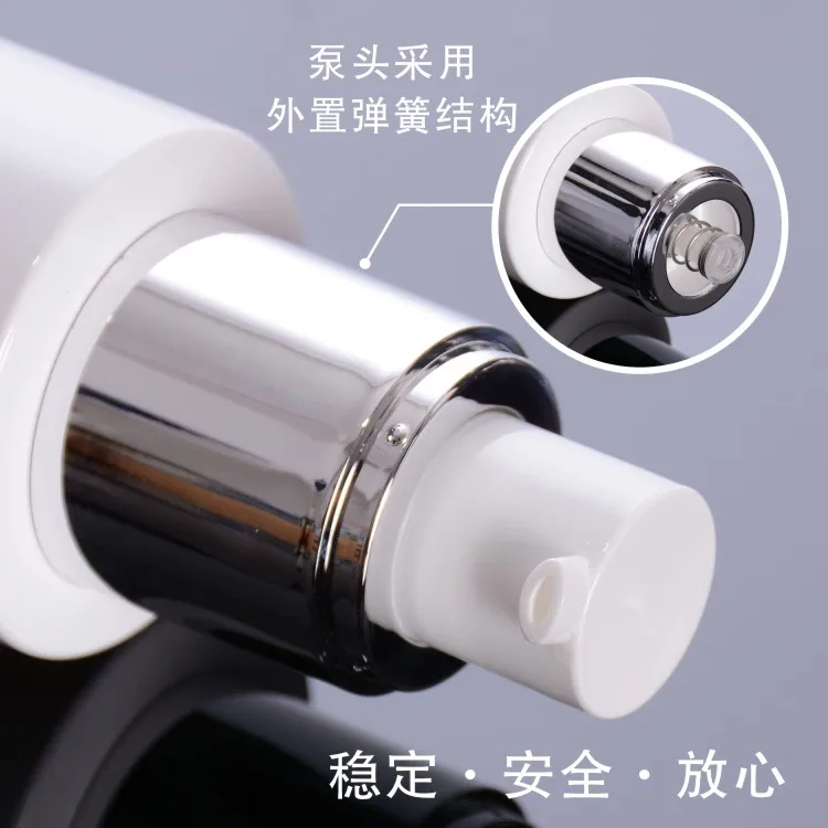 10pcs/lot 80ml 100ml 120ml 160ml 200ml Plastic Pumps Silver Pumps w/ Silver Caps High Quality White PET Pump Bottles