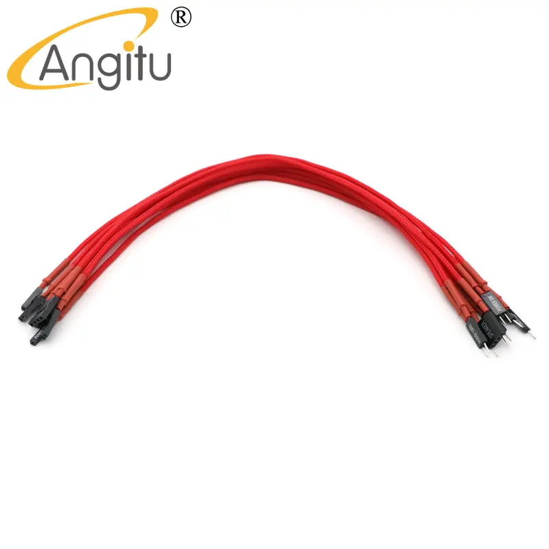 Angitu Front Panel +P, -P, Reset, Power SW, HDD, Speaker PC Motherboard Boot Cable Single Sleeved Extension Cable Kit-30cm