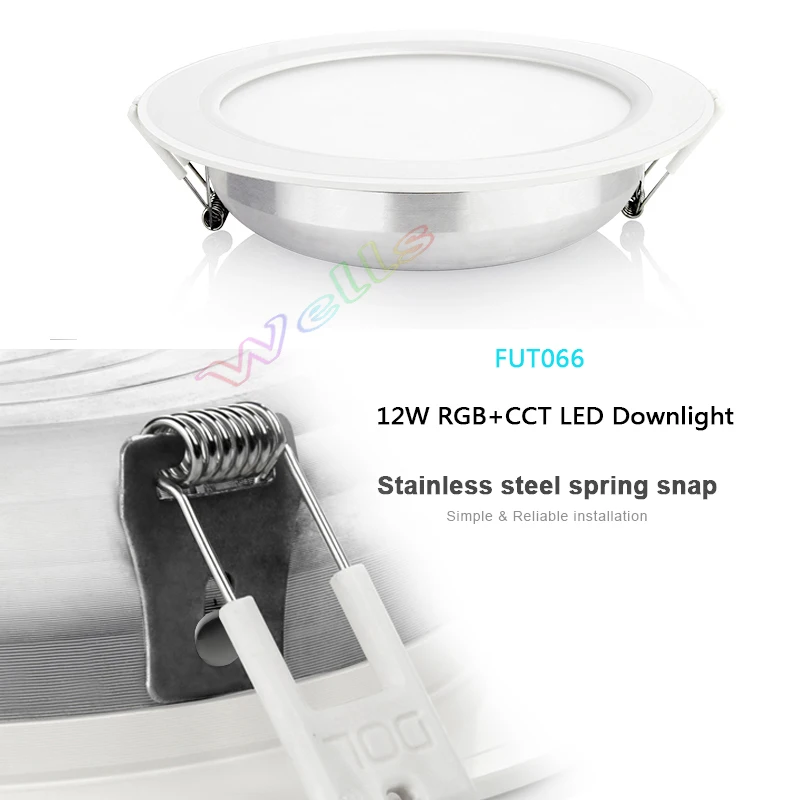 12W RGB + CCT Smart LED Downlight AC 110V 220V Dimmable LED Panel Light Round Compatible with 2.4G Remote / Mobile Wifi Control