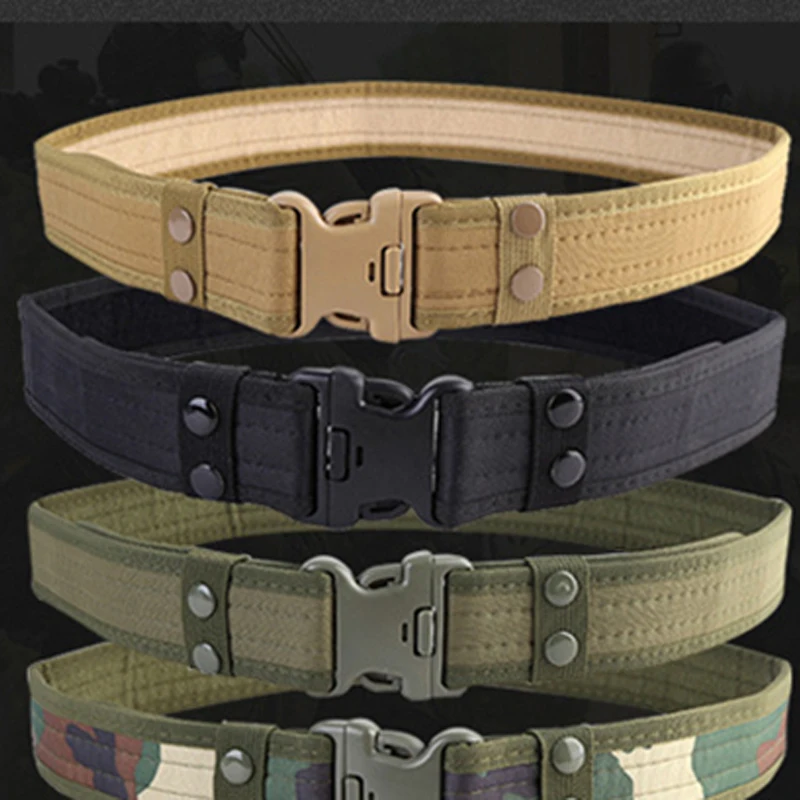 Outdoor Sport Hunting Adjustable Men Belt Camo Camping Sport Airsoft Paintball Canvas Belt Tactical Waistband Hiking