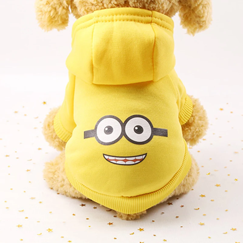 Cartoon Dog Hoodie Sweater Winter Warm Pet Dog Clothes for Small Dogs Cotton Kitten Coat Jacket Pug Costumes Clothing Pet Outfit