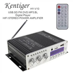 Kentiger DC12V 5A 20W x 2 2CH HI-FI Bluetooth Car Audio Power Amplifier FM Radio Player Support SD / USB / DVD / MP3 Input
