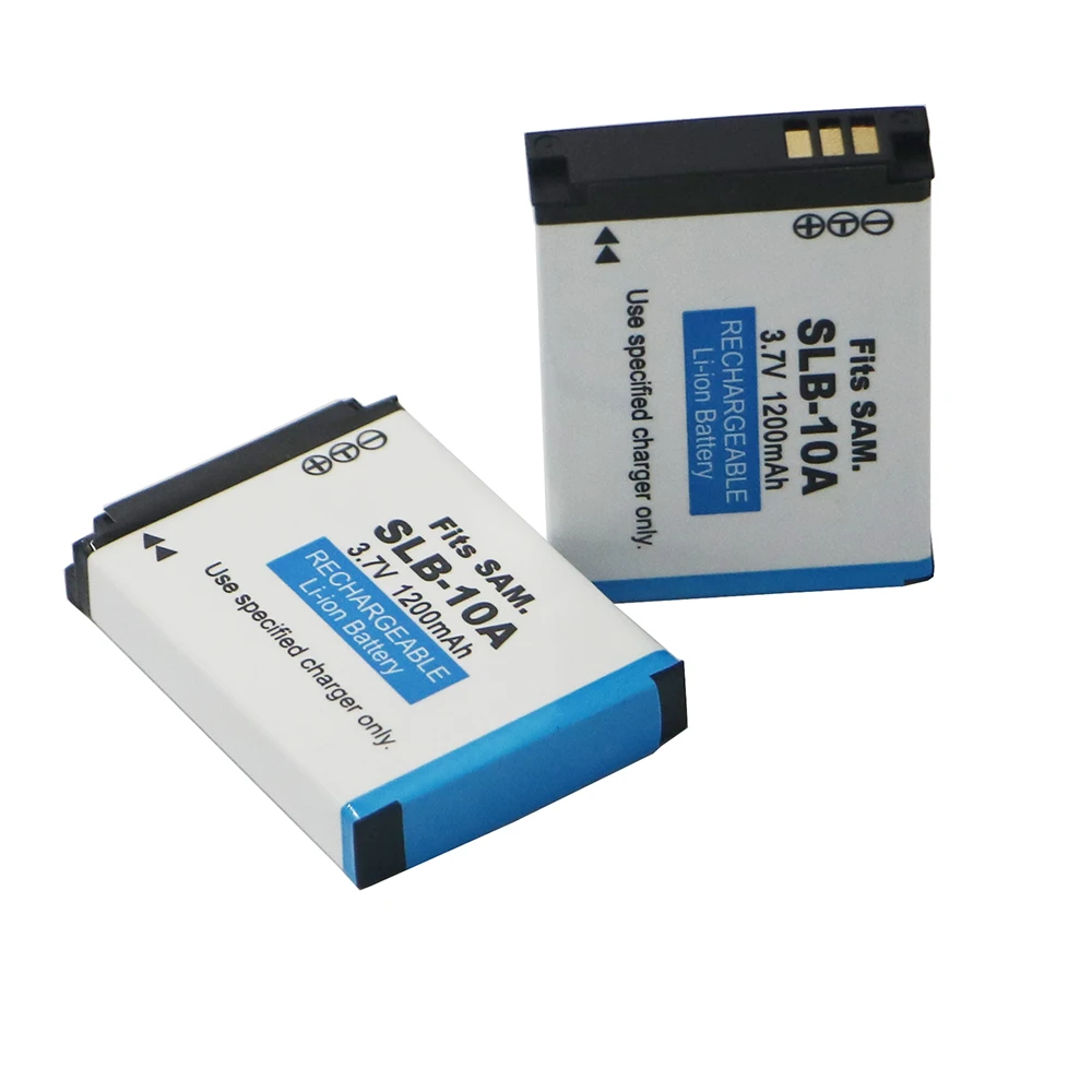 2pcs SLB-10A SLB 10A SLB10A Camera Battery For Samsung SL102 SL202 SL420 SL620 SL820 HZ10W HZ15W ES55 L100 L110 L200 L210 L310W