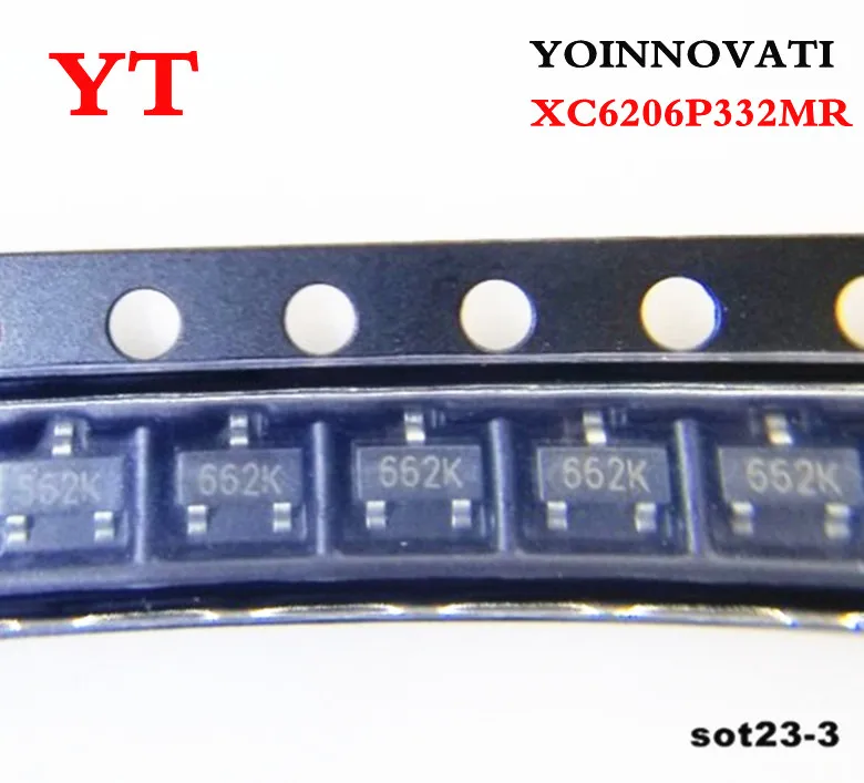 50pcs/lot XC6206P332MR (662K) 3.3V/0.5A SOT-23 SMD