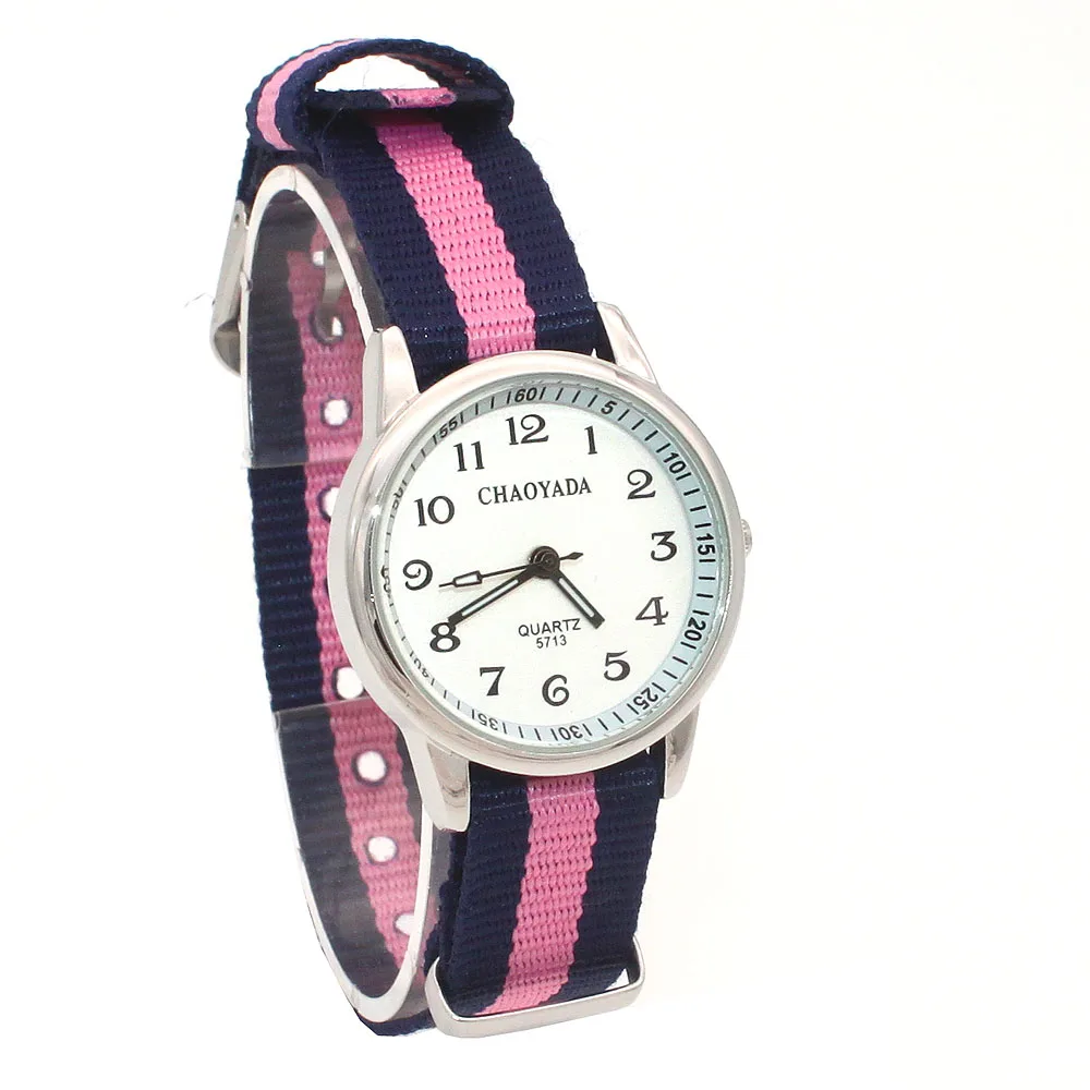 High Quality Baby Watches Time Teaching Watch Kids Nylon Strap Quartz Wristwatch Children Watches Clock
