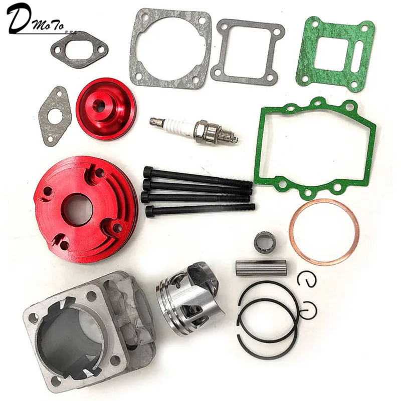 44mm Cylinder Assy Big Bore 44-6  Kit Set 2 Grooves For 47cc 49cc Mini Dirt ATV Pocket Bikes Minimoto