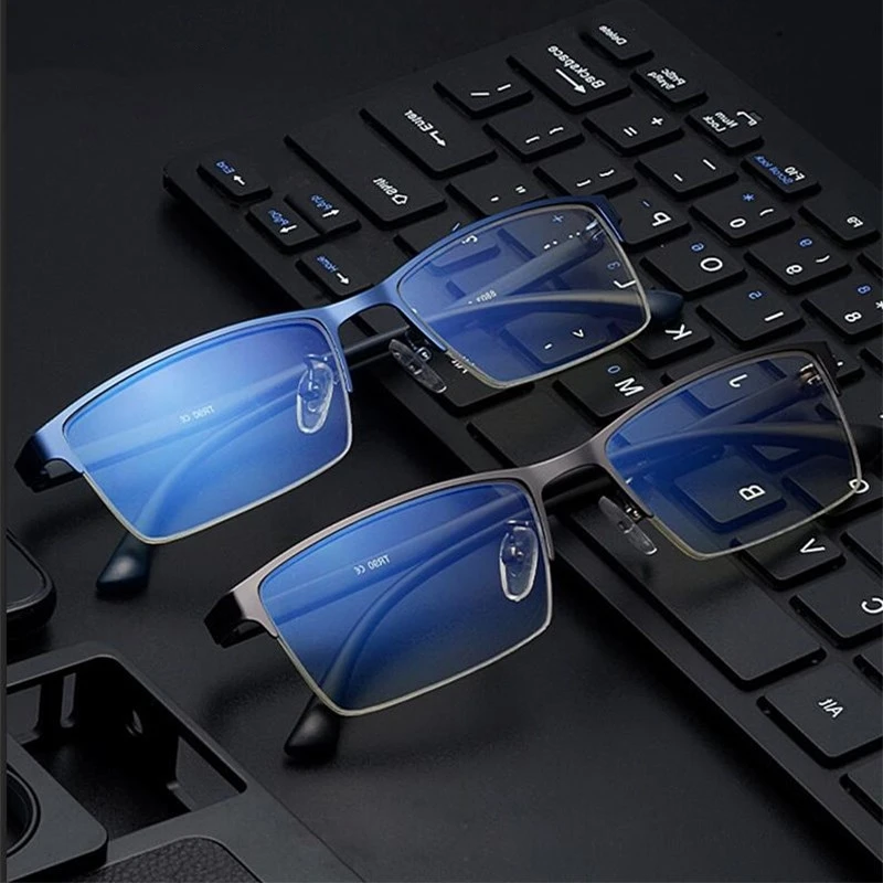 

ZXTREE Fashion Half-Frame Anti-Blue Glasses Men Business Anti-Blue-Ray Computer Mobile Anti-Radiation Package Goggles Boxs Z430