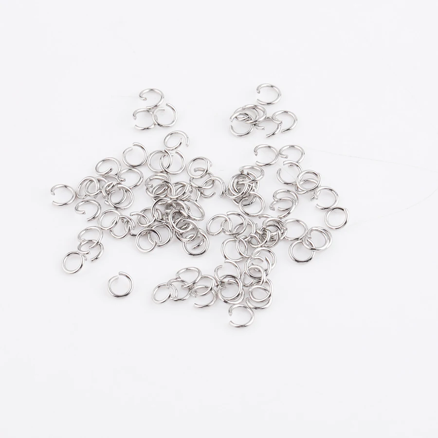 Fnixtar 0.6*4mm Stainless Steel Open Jump Rings Split Rings Connectors  DIY Jewelry Findings Components 100piece/lot